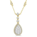 Yarrow Cyra Pear Shape Halo Shine Bright Diamond Necklace