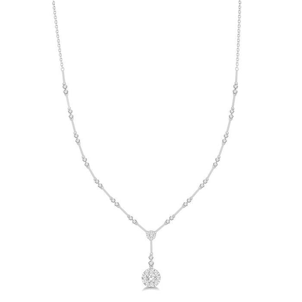 1 7/8 Ctw Circular Bar Link Shine Bright Round Cut Diamond Necklace in 14K White Gold