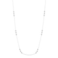 1 Ctw Round Cut Diamond Station Necklace in 14K White Gold