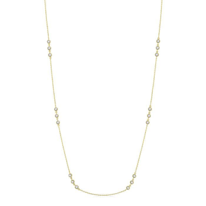 Galatea 3 Stone Diamond Station Necklace
