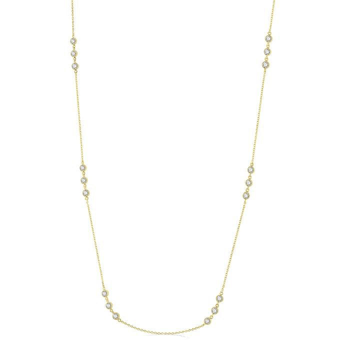 Galatea 3 Stone Diamond Station Necklace