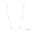 1 Ctw 3-Stone Round Cut Diamond Station Necklace in Platinum