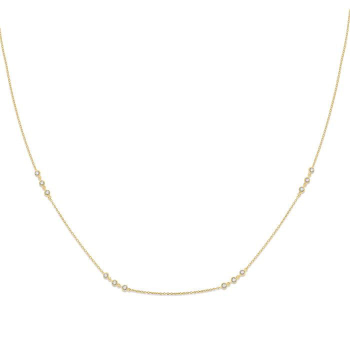 Mallow 3 Stone Diamond Station Necklace