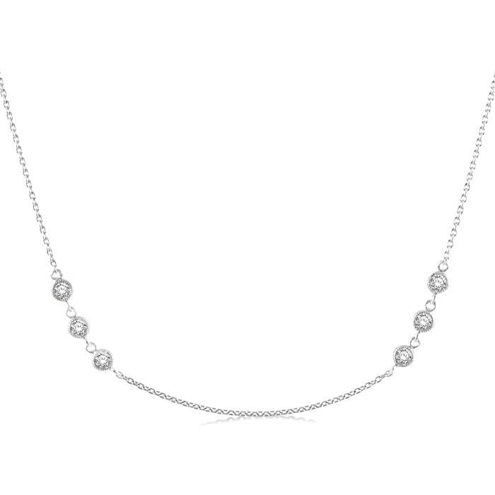 Xanthe Tempest 3 Stone Diamond Station Necklace