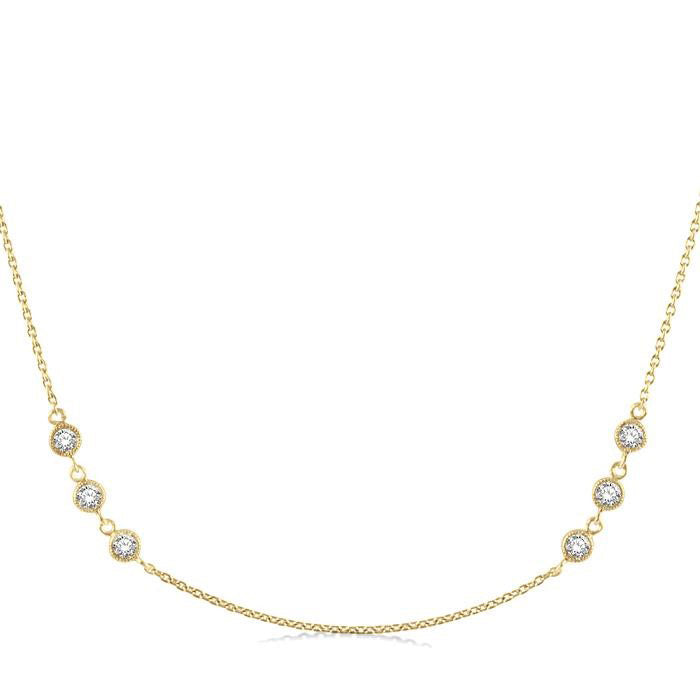 Artemis Gale 3 Stone Diamond Station Necklace