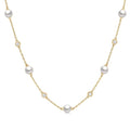 Finesse Minerva Pearl & Diamond Station Necklace