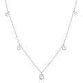 1 Ctw Bezel Set Round Cut Diamond Station Necklace in 14K White Gold