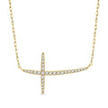 Poppy Horizon Sideway Cross Diamond Fashion Necklace