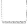1/6 Ctw Baguette and Round Cut Diamond Petite Bar Necklace in 10K White Gold