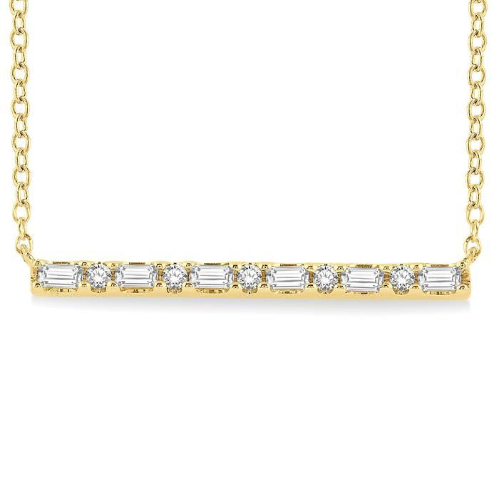 Mallow Saffron Bar Petite Diamond Fashion Necklace