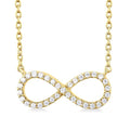 1/10 Ctw Round Cut Diamond Infinity Petite Pendant With Chain in 10K Yellow Gold