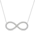 1 Ctw Round Cut Diamond Infinity Pendant With Chain in 14K White Gold