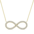 1 Ctw Round Cut Diamond Infinity Pendant With Chain in 14K Yellow Gold
