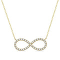 1/2 Ctw Round Cut Diamond Infinity Pendant With Chain in 14K Yellow Gold