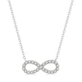 1/4 Ctw Round Cut Diamond Infinity Pendant With Chain in 14K White Gold