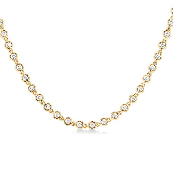 Bezel Set Diamond Tennis Necklace