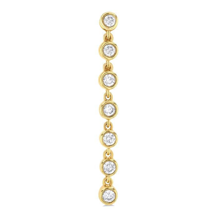 Bezel Set Diamond Tennis Long Earrings