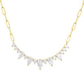 Paperclip Graduated Diamond Smile Necklace