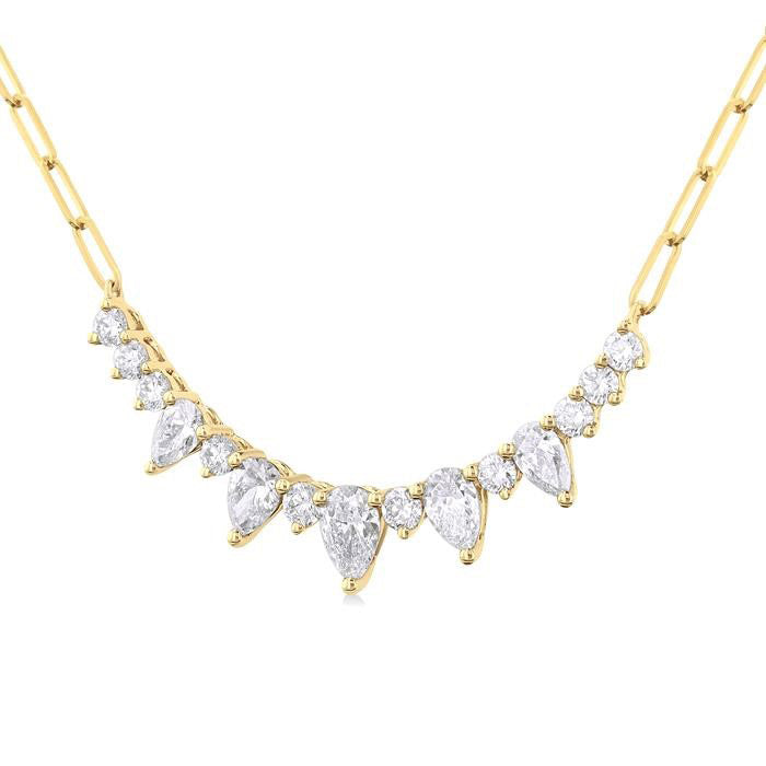 Paperclip Graduated Diamond Smile Necklace
