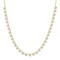 1 1/4 Ctw Halfway Floral Motif Round Cut Diamond Cluster Necklace in 14K Yellow Gold