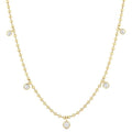 Round Station Ball Diamond Chain Necklace