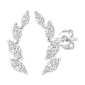 1/2 Ctw Marquise Cut Diamond Leaf Vine Fashion Stud Earrings in 14K White Gold