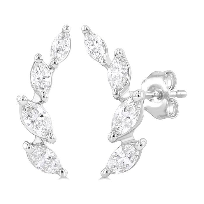 Marquise Shape Diamond Fashion Ear Climbers