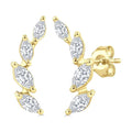1/2 Ctw Marquise Cut Diamond Leaf Vine Fashion Stud Earrings in 14K Yellow Gold