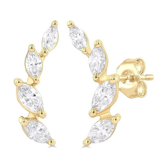 Marquise Shape Diamond Fashion Ear Climbers