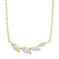 1/4 Ctw Graduated Marquise Cut Diamond Fashion Necklace in 14K Yellow Gold