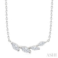 1/4 Ctw Graduated Marquise Cut Diamond Fashion Necklace in 14K White Gold