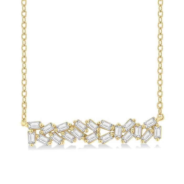 Penrose Oleander Scatter Baguette Diamond Fashion Necklace