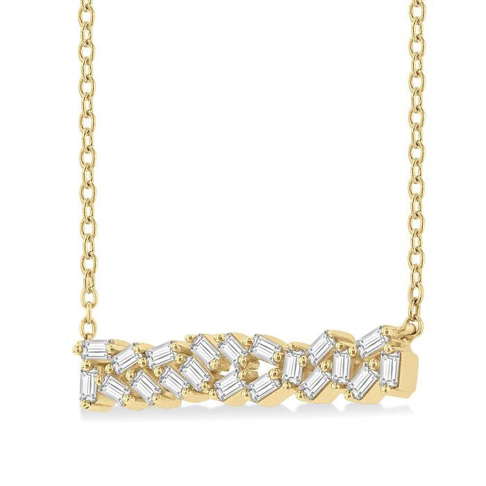 Penrose Oleander Scatter Baguette Diamond Fashion Necklace