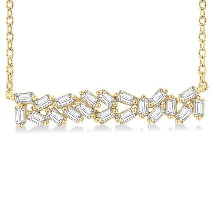 Penrose Oleander Scatter Baguette Diamond Fashion Necklace