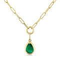 Solstice Pear Shape Paperclip Gemstone Pendant