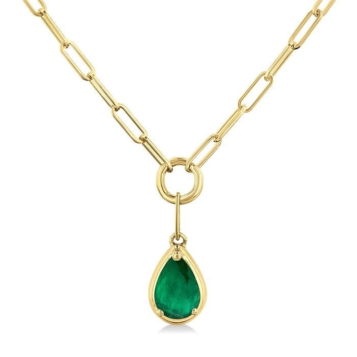 Solstice Pear Shape Paperclip Gemstone Pendant