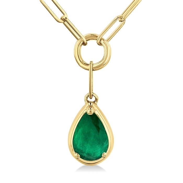 Solstice Pear Shape Paperclip Gemstone Pendant