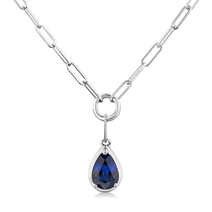 Vale Pear Shape Paperclip Gemstone Pendant