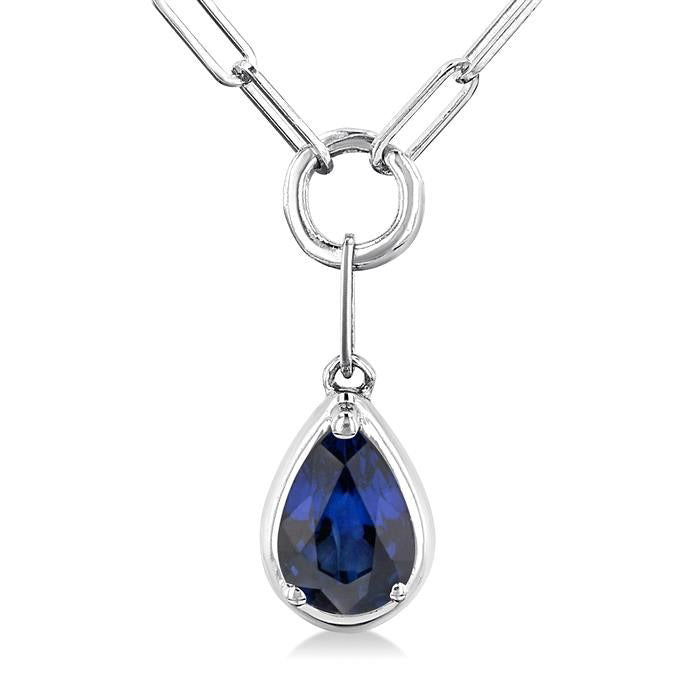Vale Pear Shape Paperclip Gemstone Pendant