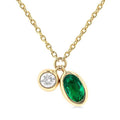 Zephyr Oval Shape Bezel Set Gemstone & Diamond Pendant