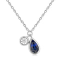Raven Pear Shape Bezel Set Gemstone & Diamond Pendant