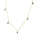 Zephyr Pear Shape Gemstone & Diamond Station Necklace
