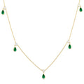 Zephyr Pear Shape Gemstone & Diamond Station Necklace