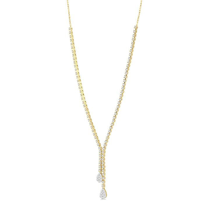 Pear Shape Shine Bright Diamond Fashion Y Necklace