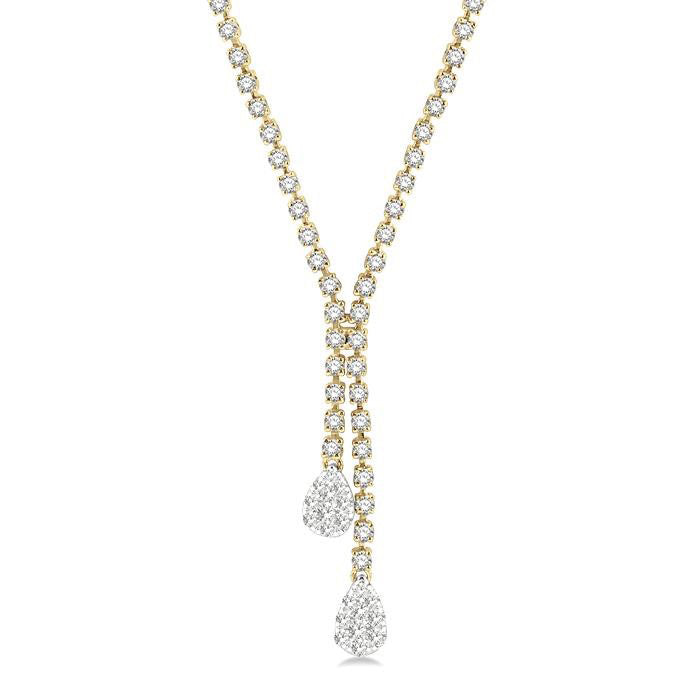 Pear Shape Shine Bright Diamond Fashion Y Necklace