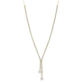 2 5/8 Ctw Shine Bright Pear Shape Round Cut Diamond Fashion 'Y' Necklace in 14K Yellow & White Gold