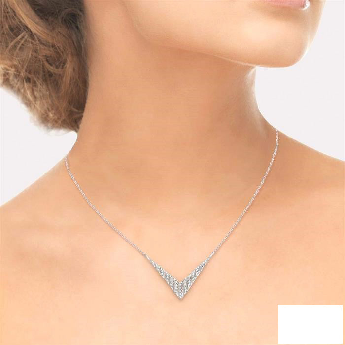 Chevron Diamond Fashion Necklace