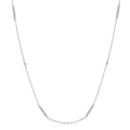 1/2 Ctw Bar and Circular Mount Round Cut Diamond Station Necklace in 14K White Gold