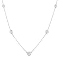 Luminari Diamond Station Necklace in 14K White Gold