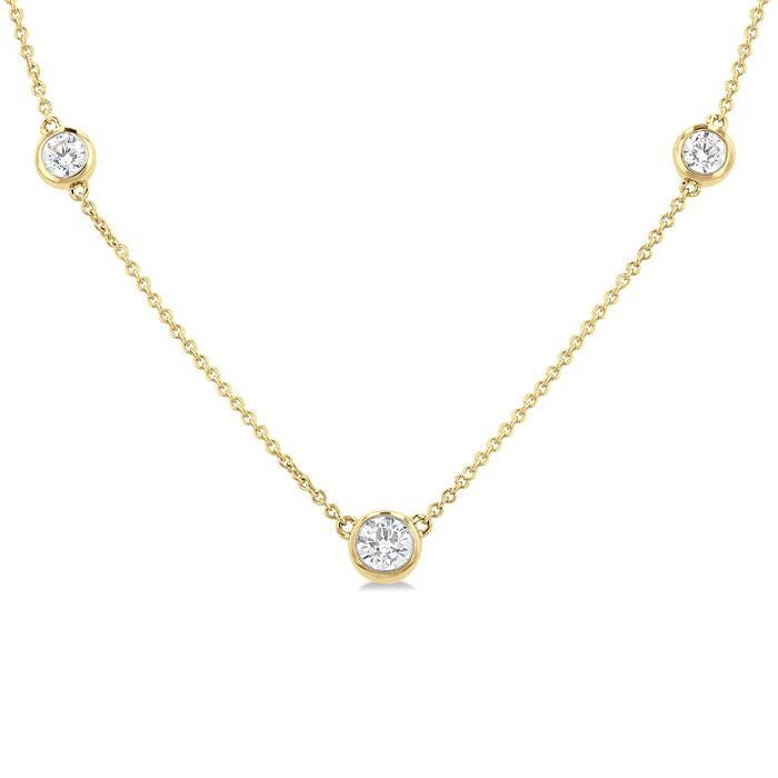 Regalia Juno Bezel Set Graduated Diamond Station Necklace